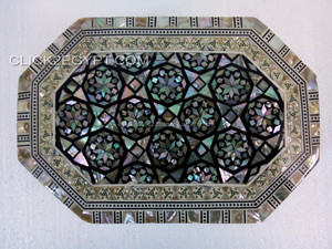 Boîte à bijoux en bois avec mosaïque égyptienne J22, nacre - Product Image 2