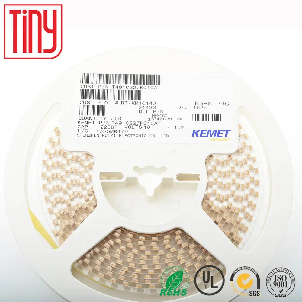 Новый оригинальный KEMET 220 мкФ 10V Тип D 10% танталовый конденсатор