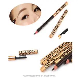 Double-head waterproof leopard eyebrow pencil gray long-lasting eye brow liner pencil