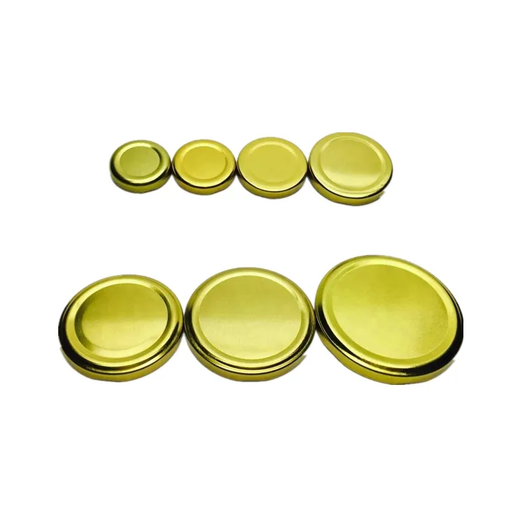 Tampa de metal torcida para BPA Ni, tampa dourada 38mm 43mm 48mm 53mm 58mm 63mm 66mm 70mm 82mm