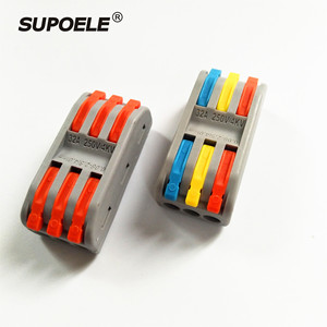 PCT2-3 Ignifuge Sans Vis à Connexion Rapide 3 en 3 Pôle L + <span class=keywords><strong>E</strong></span> + N Connecteurs de Bornier - Product Image 1