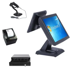 Touch display pos system cash register with tills, printer, msr, barcode scanner,cash drawer