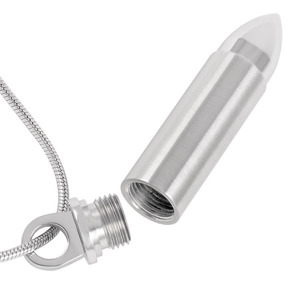 IJD2436 Mens Commercio All'ingrosso Dei Monili <span class=keywords><strong>Blank</strong></span> Engravable Keepsake pendenti In Acciaio Inox proiettile Cremazione Urna Keepsake memoriale Per Cenere - Product Image 2