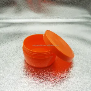 Toples Plastik Mulut Lebar Oranye, Wadah Kosmetik HDPE, Toples Krim