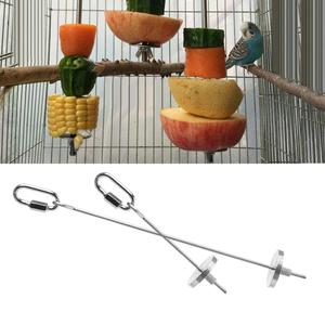Pet kuş papağan küçük hayvan paslanmaz çelik şiş, tohum tedavi meyve kabı kafes - Product Image 2