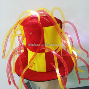 <span class=keywords><strong>Sombrero</strong></span> de copa de fiesta <span class=keywords><strong>loco</strong></span> intermitente LED rojo amarillo <span class=keywords><strong>carnaval</strong></span> con tubos MHH128 - Product Image 5