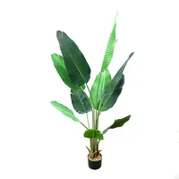 Árvore de folhas de banana artificial de 160cm, favorável ao ambiente, pássaro de céu, árvore de folhas de banana