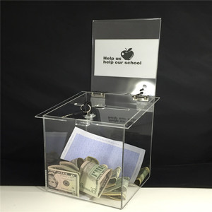 Caja de Sorteo Cuadrada Personalizada de Acrílico Transparente, Cajas de Recolección de Votaciones, Caja de Almacenamiento de Dinero - Product Image 2