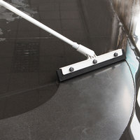 Serpillère à double lame en mousse noire réglable pour sols, avec long manche en aluminium, pour salle de bain et cuisine