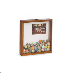 도매 주문 병 마개 홀더 나무로 되는 그림자 상자 맥주 모자 홀더 - Product Image 1