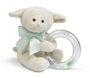 Sonajero de peluche personalizado para bebé, juguete de peluche con forma de Animal