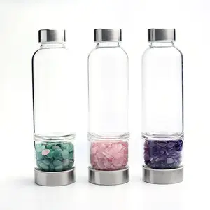 Natuurlijke Kristal Edelsteen Crystal Elixir Water Fles Met Crystal Inside