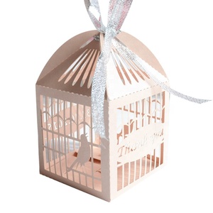 Sản Phẩm Mới Hộp Ủng Hộ Giấy Rỗng Cắt Laser LỒNG CHIM Đám Cưới Hộp Giấy Ủng Hộ Đám Cưới Hộp Quà Tặng - Product Image 5