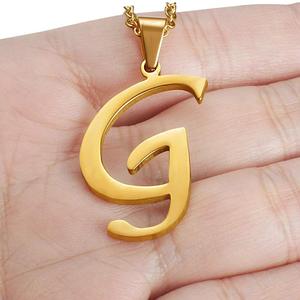 Disegno di modo D N M K R S P J V In Acciaio Inox Oro Collana Iniziale Vecchio Inglese Alfabeti Lettera del pendente - Product Image 6