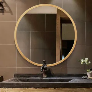 Rahmen Polierte Kante Badezimmer Runder Wand spiegel Runder Holz Badezimmers piegel