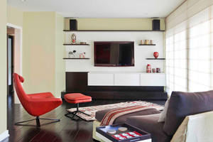 Moderne Meuble <span class=keywords><strong>TV</strong></span> Mural Blanc Laque En Bois Meuble De TÉLÉVISION Mural - Product Image 3