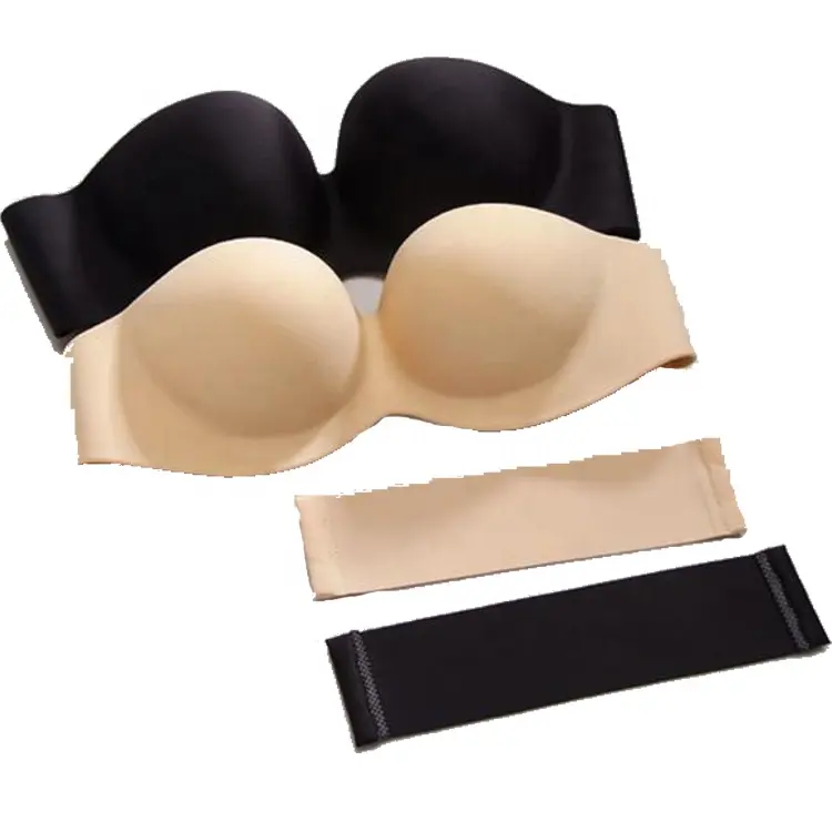 매혹적인 strapless 원활한 브래지어 원피스 원활한 보이지 않는 투명 유방 젖꼭지 브래지어