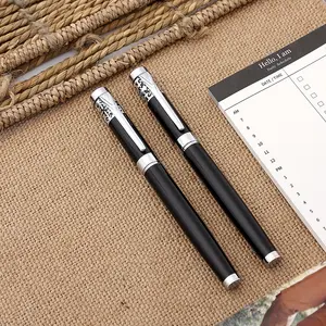 새로운 로고 조각 및 로고 인쇄 펜 품질 블랙 블루 레드 펜 사용자 정의 금속 선물 볼펜