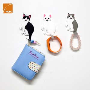 Réfrigérateur auto-adhésif en PVC 3D chats, avec <span class=keywords><strong>crochet</strong></span> à queue, cintre de décoration de cuisine, autocollants de <span class=keywords><strong>tableau</strong></span> blanc de bureau, porte-clé - Product Image 1