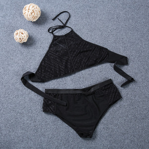 YSMARKET-Conjunto de Bikini de Talla Grande <span class=keywords><strong>para</strong></span> <span class=keywords><strong>Mujer</strong></span>, Traje de Baño de 2 Piezas, Color Negro, Ahuecado, 2 Piezas - Product Image 3