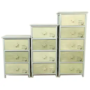 Factory High Quality Wholesale Living Room Customized Wooden Storage Bedside Cabinet 3/4/5 Layers Chest Of Drawer