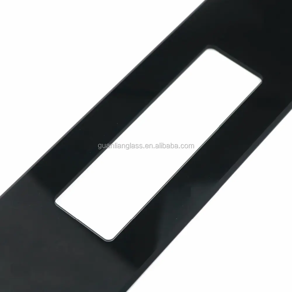 Özelleştirilmiş 3mm siyah baskı temperli sobası paneli cam