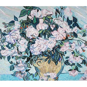 Thời Trang Phòng Khách Hoa Handcut Kính Tường Bức Tranh Tường Bảng Điều Chỉnh NGHỆ THUẬT Mosaic - Product Image 5