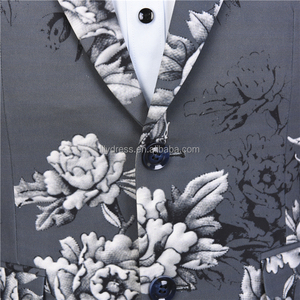 Traje <span class=keywords><strong>de</strong></span> <span class=keywords><strong>Novio</strong></span> Floral para Hombre NA50, Nuevo Estilo, Traje <span class=keywords><strong>de</strong></span> Hombre Hecho a Medida para Regreso a Casa, <span class=keywords><strong>Trajes</strong></span> <span class=keywords><strong>de</strong></span> Vestir Grises Ajustados, Esmoquin con Flores 3D - Product Image 4