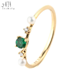 Bague rétro en or 18K avec diamant naturel de haute qualité, Design Simple pour femme - Product Image 2