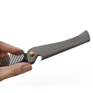 Peine de Bolsillo de Acero Inoxidable, Herramientas para Dar Forma a la Barba para Hombres, Peine Plegable para Barba para Hombres - Product Image 6