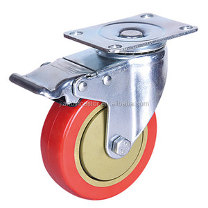 Zhongshan 50mm/125mm पीवीसी/नायलॉन मध्यम-ड्यूटी यूनिवर्सल फ्लैट ब्रेक स्ट्रेचर के साथ कठोर ढलाईकार पहिया 2.5 इंच - Product Image 4
