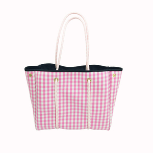 Bolso de playa de neopreno de alta calidad <span class=keywords><strong>para</strong></span> mujer con cierre de botón magnético de estilo personalizado con paneles y forro de lona - Product Image 3