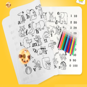 Tapis de marque d'impression personnalisé lavable de qualité alimentaire sans BPA napperon à colorier en silicone tapis de <span class=keywords><strong>dessin</strong></span> pour les enfants - Product Image 3