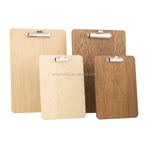 Promotional Cheap Custom Design Natural Color A5 <strong>Wooden</strong> Clip Board with Flat Clip A4 MDF <strong>Clipboard</strong>