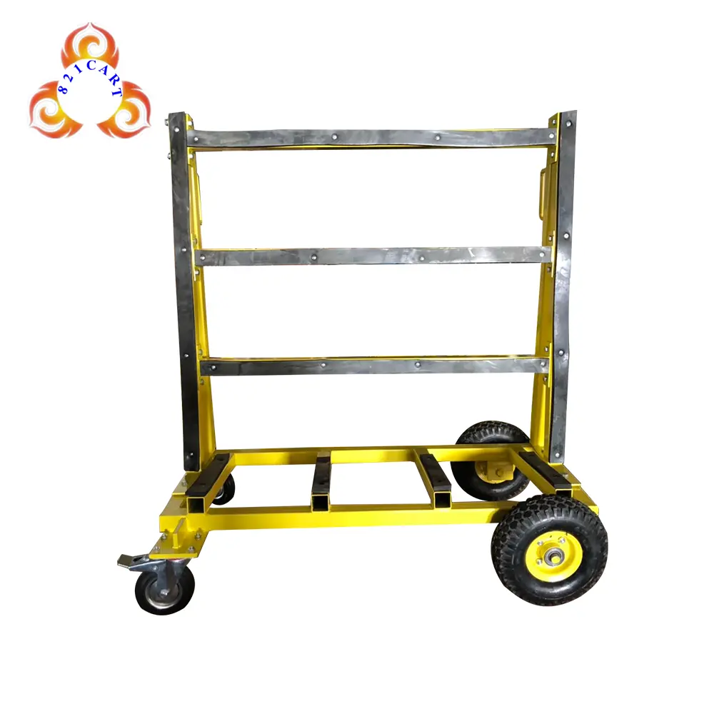 Chariot de Transport de cloisons sèches en acier, chariot pour porte en verre, plaque de plâtre, robuste, 2 pièces