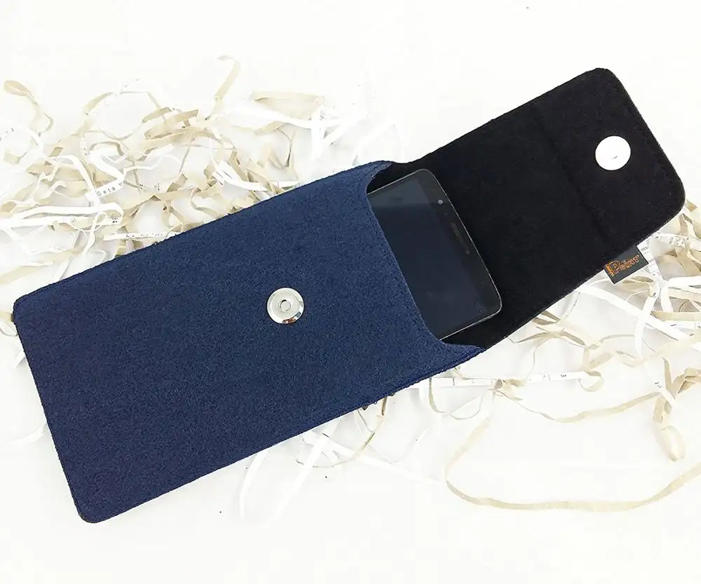 携帯フェルト電話財布ケース付き高品質スナップボタン