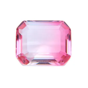 Wholesaler Price Gemstone Tourmaline Loose Red and White Color Radiant Cut for Jewelry Making