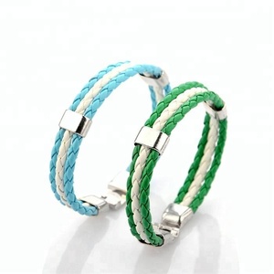 ขายส่งแฟนฟุตบอลโลกธงประจำชาติ Pu สร้อยข้อมือเครื่องประดับโลหะ - Product Image 1