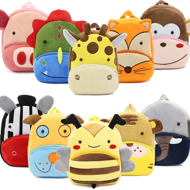 3D Cartoon Plush Children Backpacks kindergarten Schoolbag Animal Kids Backpack Children School Bags Girls Boys Backpacks