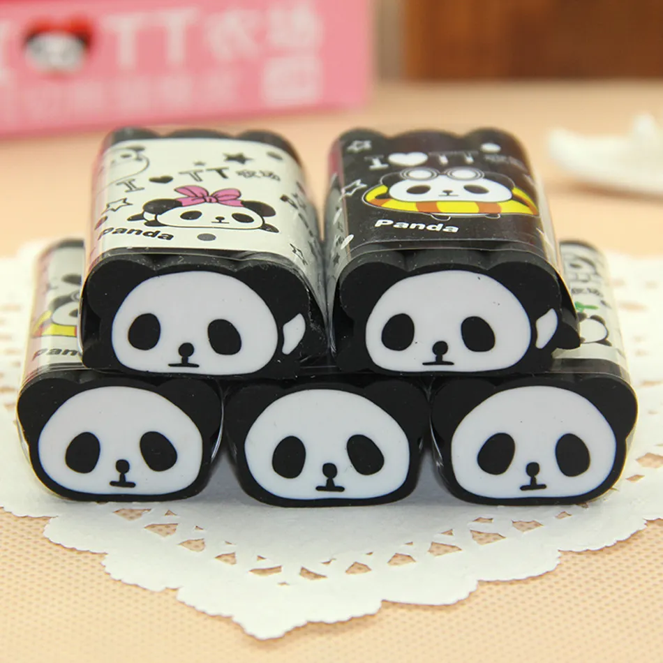 Novelty Cartoon Panda Style Eraser Rubber For School Student Stationery