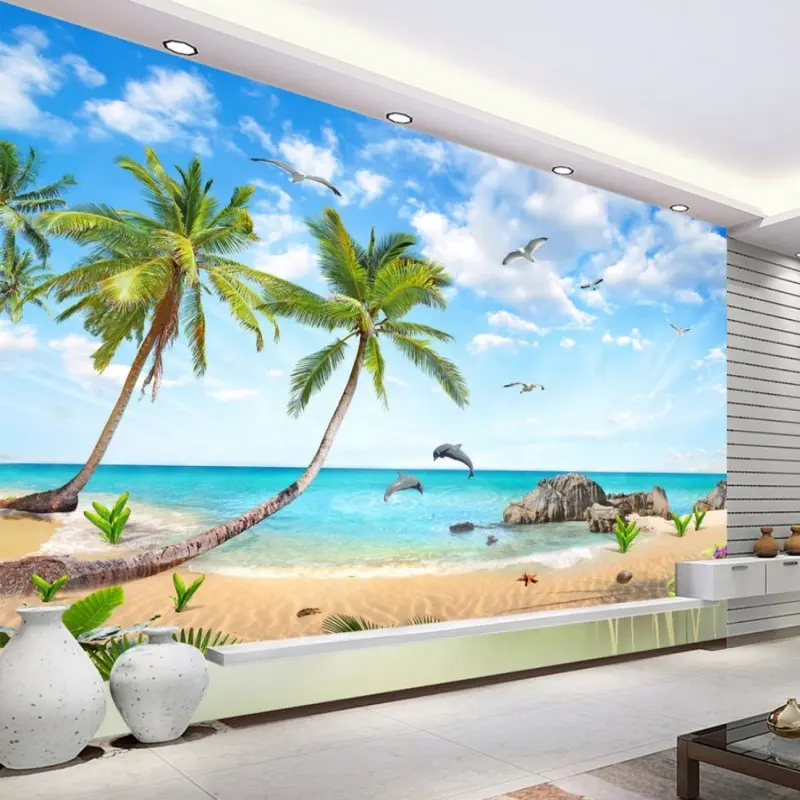Kampala Wallpaper Stereo Ocean Sea View Living Room Lobby Removable Wallpaper 3d Bedroom Wallpaper