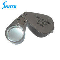 20X21mm Diameter Folding Metal Jewelry Loupe Led Magnifying Glass