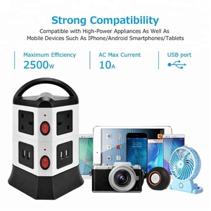 Hot Selling 11-way 4 USB Type-C Ports Electric Outlet <strong>Socket</strong> <strong>Extension</strong> with 11 Outlets 110V-250V 10A 2500W 2m/3m Cable - Product Image 3