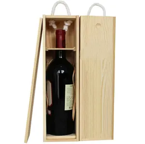 Minghou Customized gift high quality pine wooden box wine boxes