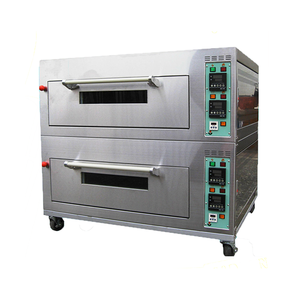 Four à pizza électrique mini-plaque chauffante en acier inoxydable à double étage et 4 plateaux - Product Image 1