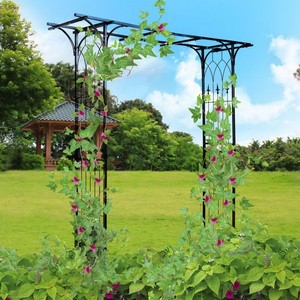 في الهواء الطلق شرفة حديقة مع كراسي الحديد المطاوع العريشة - Product Image 3