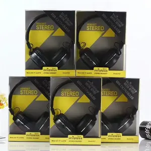 Headphone Stereo Nirkabel KD25 Lipat, Headset Olahraga Logam dengan Kartu TF FM