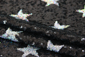 Tela de Lentejuelas con Patrón de Estrellas Negras Clásicas de Nanyee Textile - Product Image 5