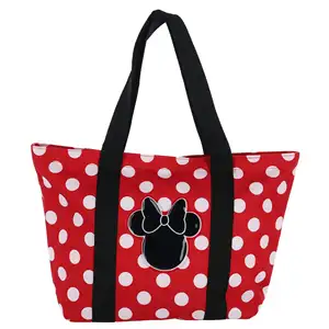 FAMA Audit SEDEX Canvas Tote Shopping Shoulder Bags Handbags Factory Women's Minnie Mouse Polka Dot for Woman Lady Fashion Bags