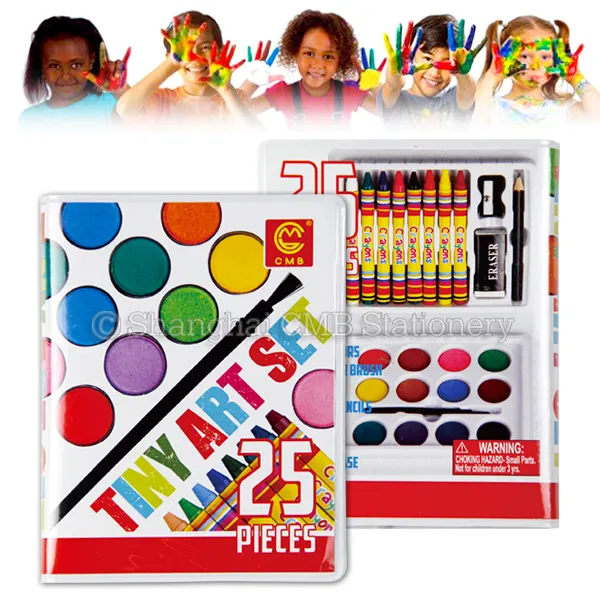 Juego de papelería seguro para niños, <span class=keywords><strong>pintura</strong></span> con crayones, 25 uds.